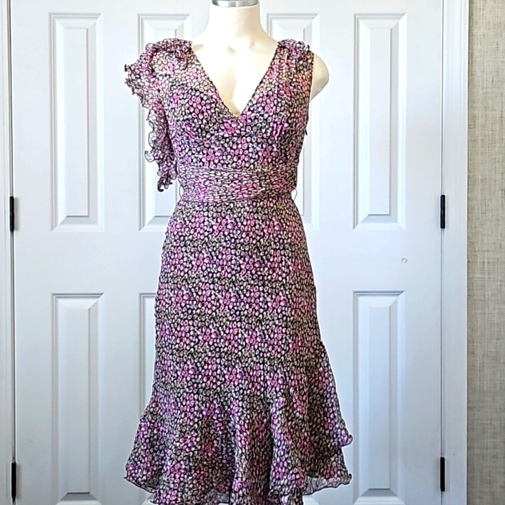 BCBGMAXAZRIA brown and pink  Dress Size 4